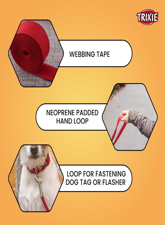 Trixie: - Classic Lead, Nylon Adjustable Dog Lead with Stainless Steel Hooks, Made, Padded Loop Gives a Comfortable Grip - (3.30 ft./20 mm, M-L) Red - Image 3